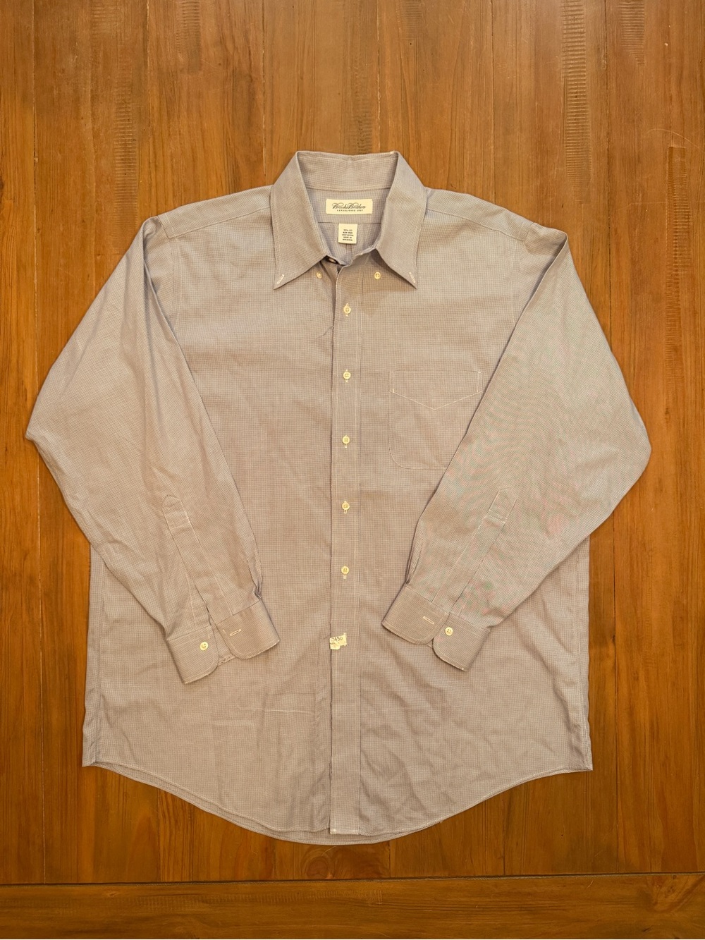 Brooks Brothers 100% Cotton Light Blue Pinpoint Oxford Dress Shirt